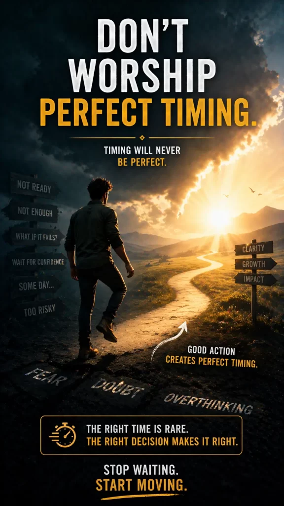 Don't wait for the timing like buridan's donkey